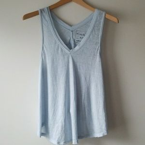 Free People Flowy Vneck Trapeze Tank Blue Small